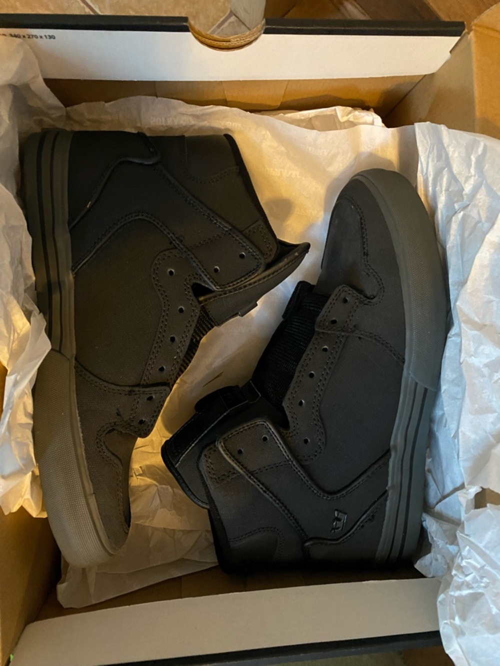 Supra Matte Black High-Top Skate Sneakers
